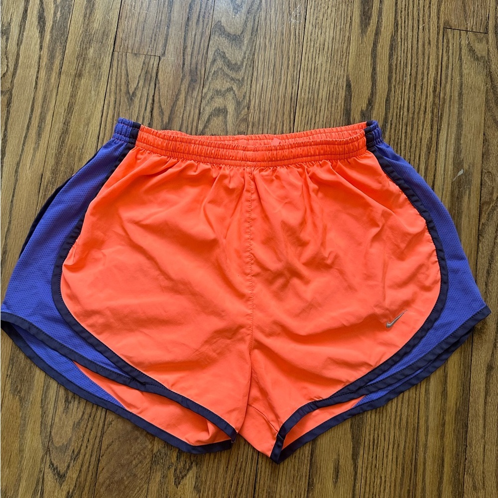 Nike Dri-Fit Tempo Running Shorts Womens M Orange / Purple / Blue Stretch